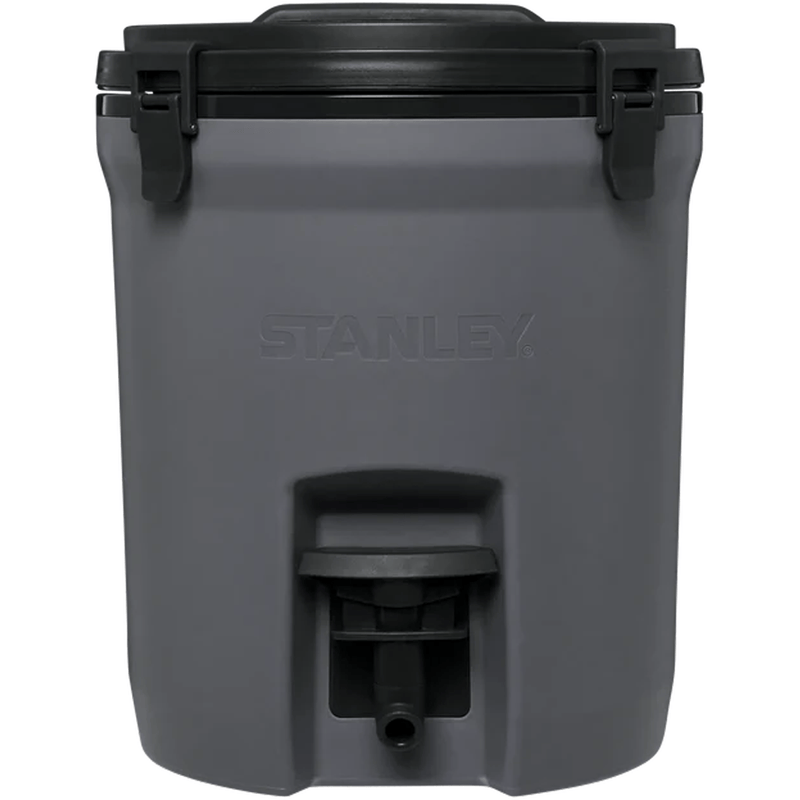 Load image into Gallery viewer, Gray cooler with black lid and handle on a white background
