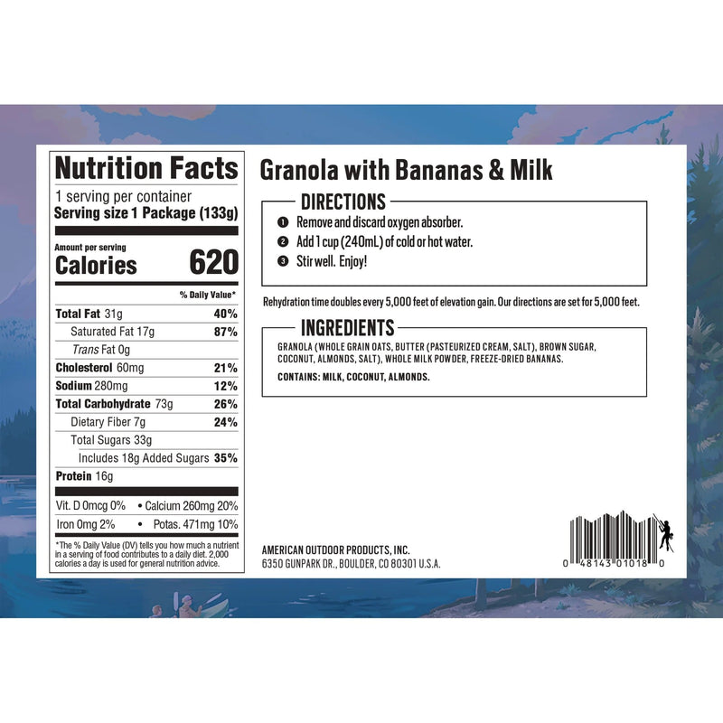 Load image into Gallery viewer, Backpacker's Pantry Granola with Bananas &amp; Milk
