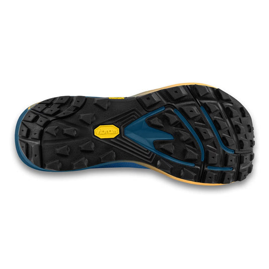 Close-up of a shoe sole with a brand logo on a white background