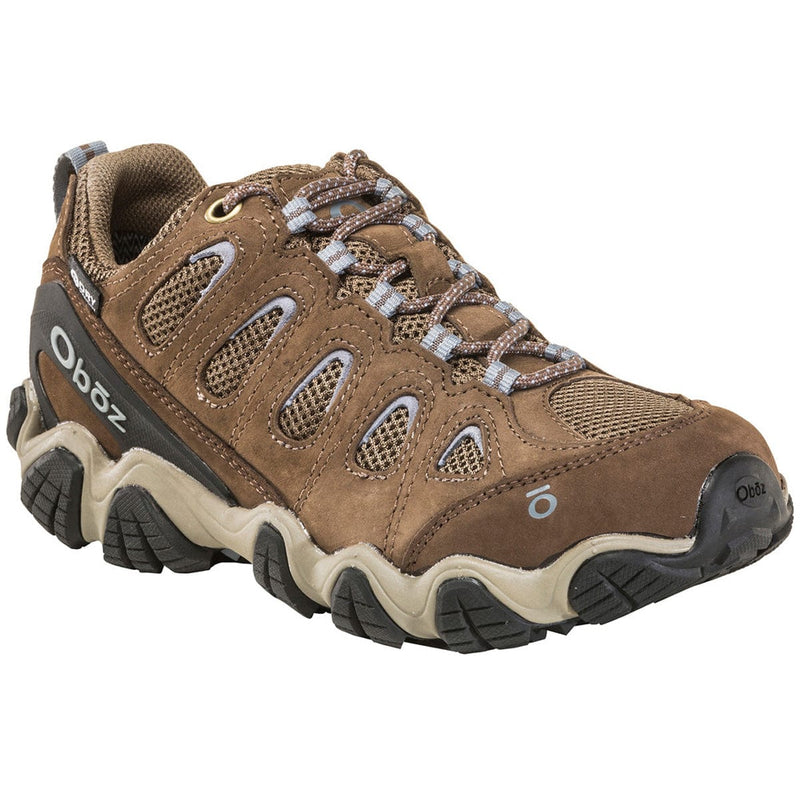 Load image into Gallery viewer, Brown hiking shoe with black sole on a white background
