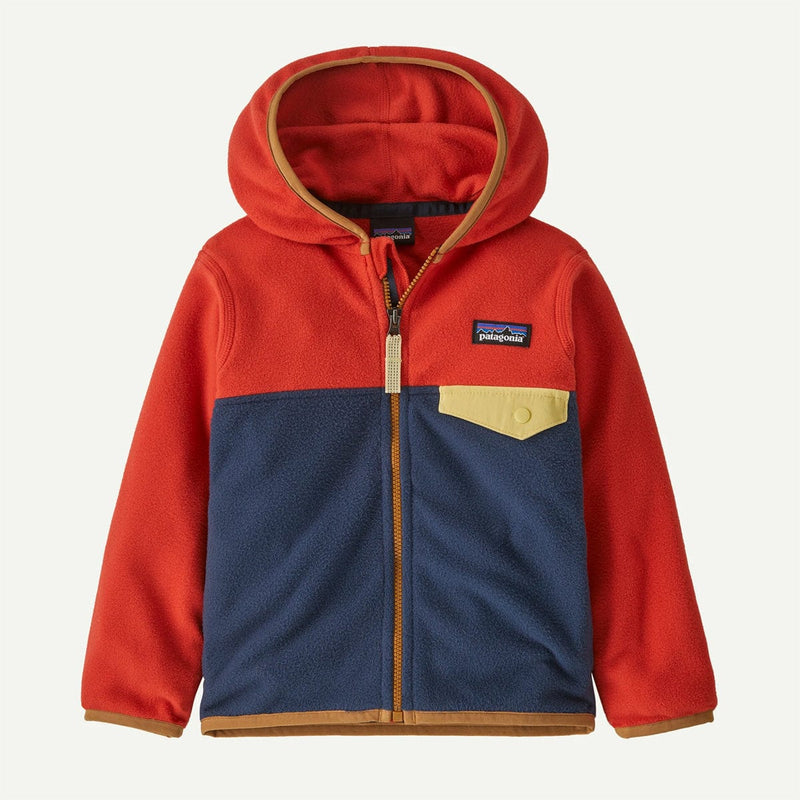 Load image into Gallery viewer, Red and blue hoodie with a visible brand logo on a white background
