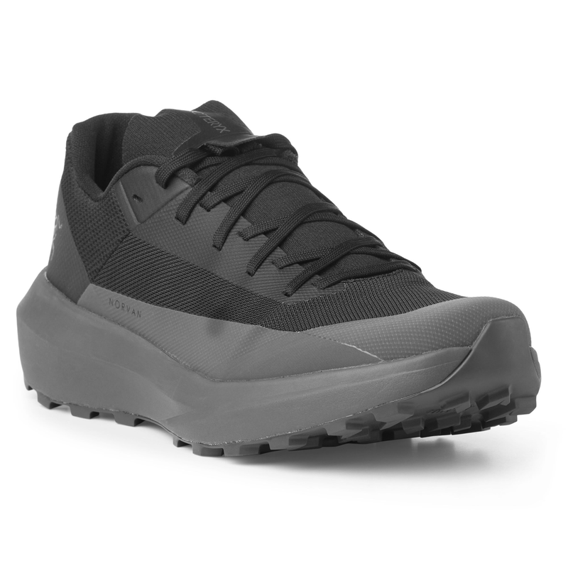 Load image into Gallery viewer, Black and gray running shoe on a white background
