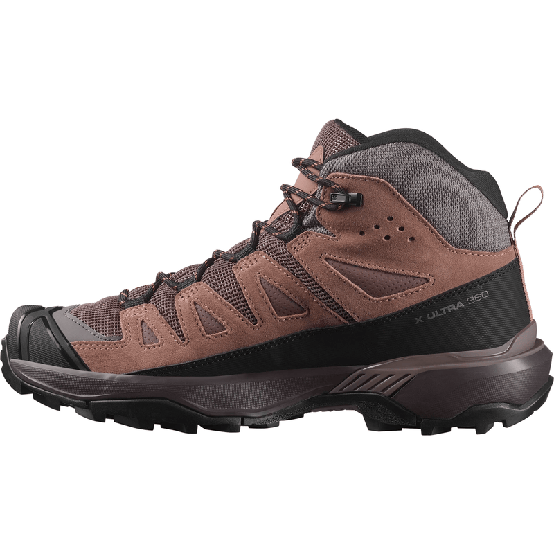 Load image into Gallery viewer, Brown hiking boot with black sole on a white background

