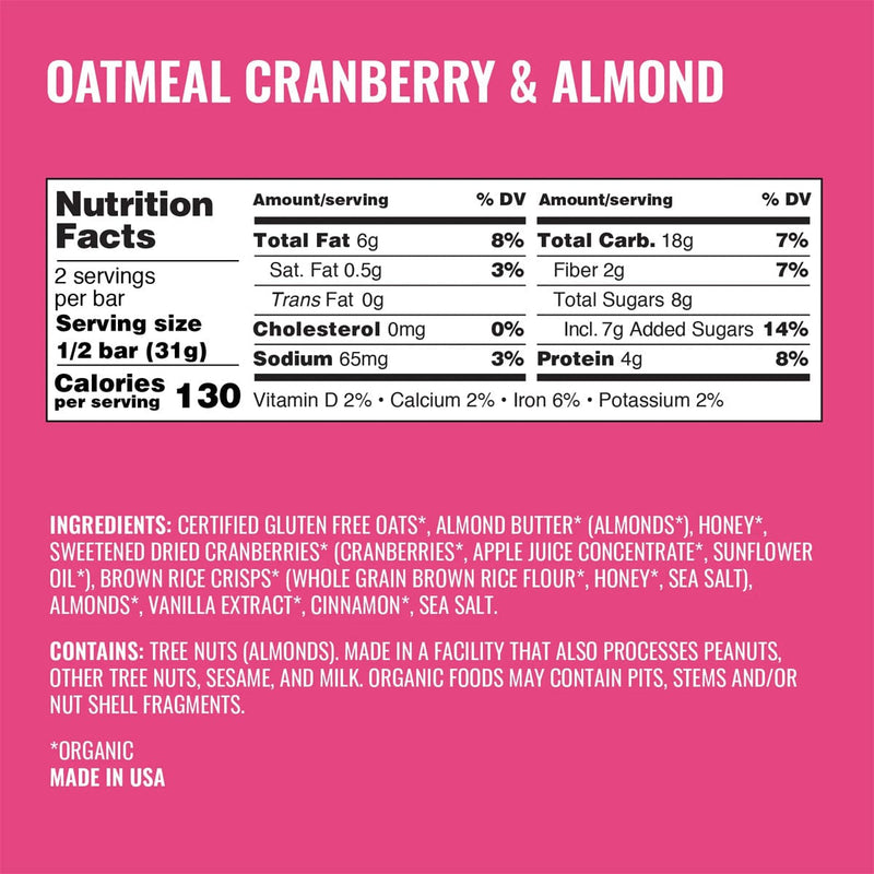 Load image into Gallery viewer, Kate's Oatmeal Cranberry &amp; Almond Bar

