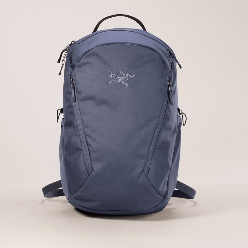 Load image into Gallery viewer, Blue backpack with a brand logo on a light gray background
