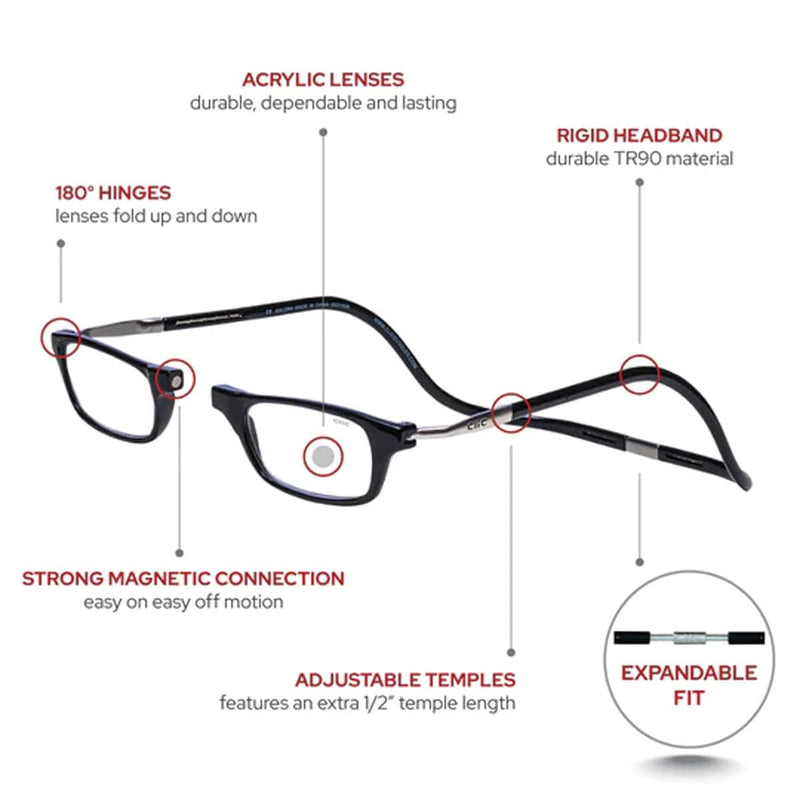 Load image into Gallery viewer, Clic Readers Original Expandable Glasses - Black
