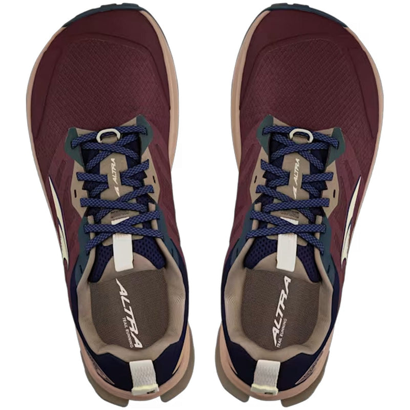 Load image into Gallery viewer, Maroon and navy running shoes with 'Altra' branding on a white background
