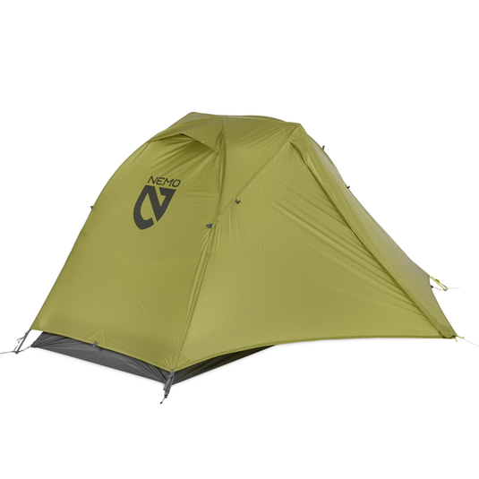 Green tent with Nemo logo on a white background