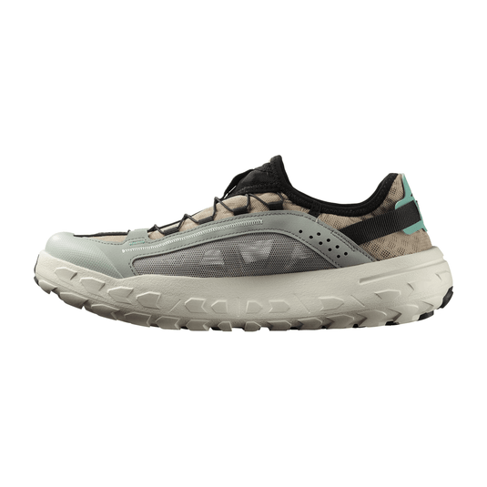Multicolored athletic shoe on a white background