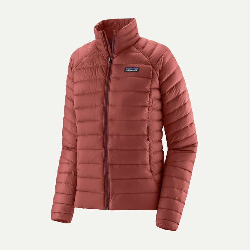 Load image into Gallery viewer, Red puffer jacket with a brand logo on a white background
