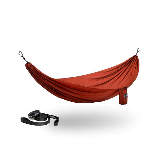 Burnt Orange hammock with straps on a white background