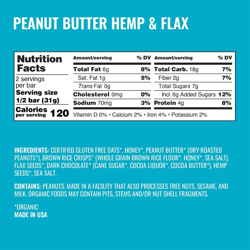 Load image into Gallery viewer, Kate's Peanut Butter Hemp &amp; Flax Bar
