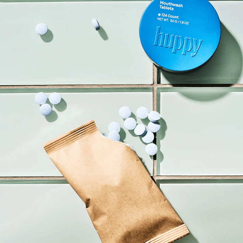 Load image into Gallery viewer, Huppy Cool Mint &amp; Fluoride-Free Mouthwash Tablets Alcohol-Free
