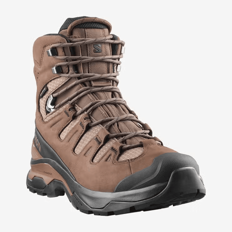 Load image into Gallery viewer, Brown hiking boot with black sole on a white background
