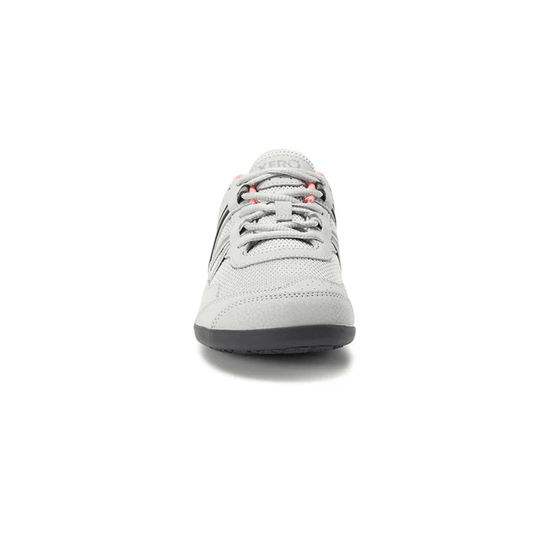 White sneaker with gray sole on a white background