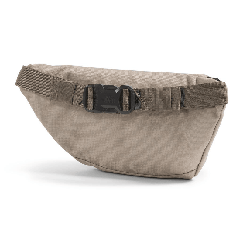 Load image into Gallery viewer, Beige waist bag with a black buckle on a white background
