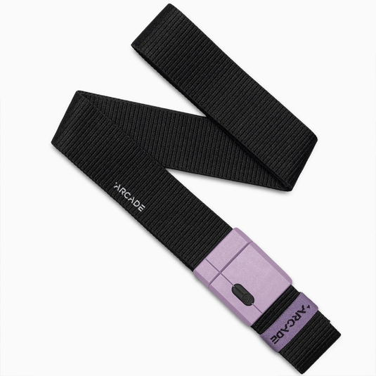 Black and purple belt with 'Arcade' branding on a white background