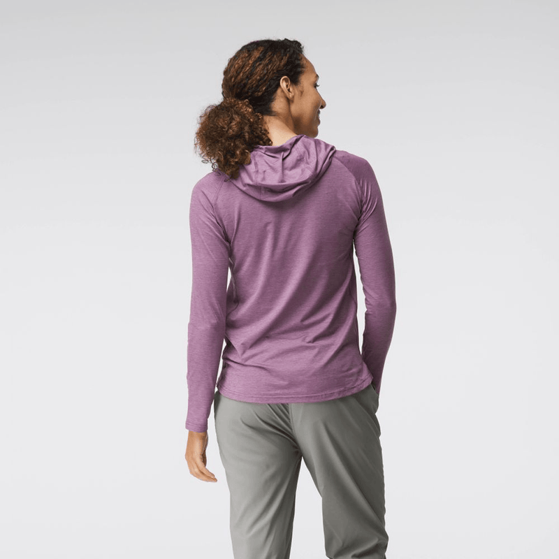 Load image into Gallery viewer, Person wearing a purple hoodie and gray pants on a white background
