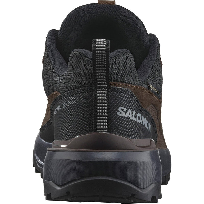 Load image into Gallery viewer, Black and brown Salomon hiking shoe on a white background
