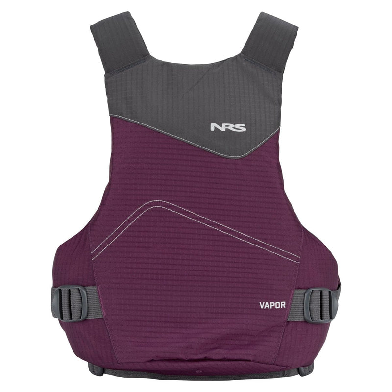 Load image into Gallery viewer, Purple and gray life vest with NRS logo on a white background
