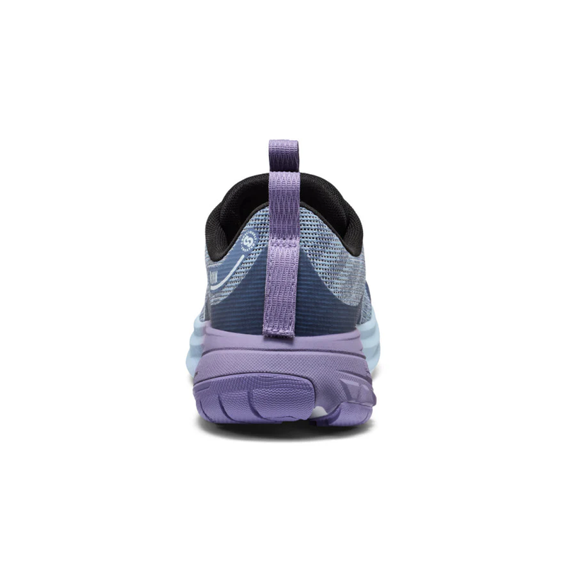 Load image into Gallery viewer, Purple and black sneaker on a white background
