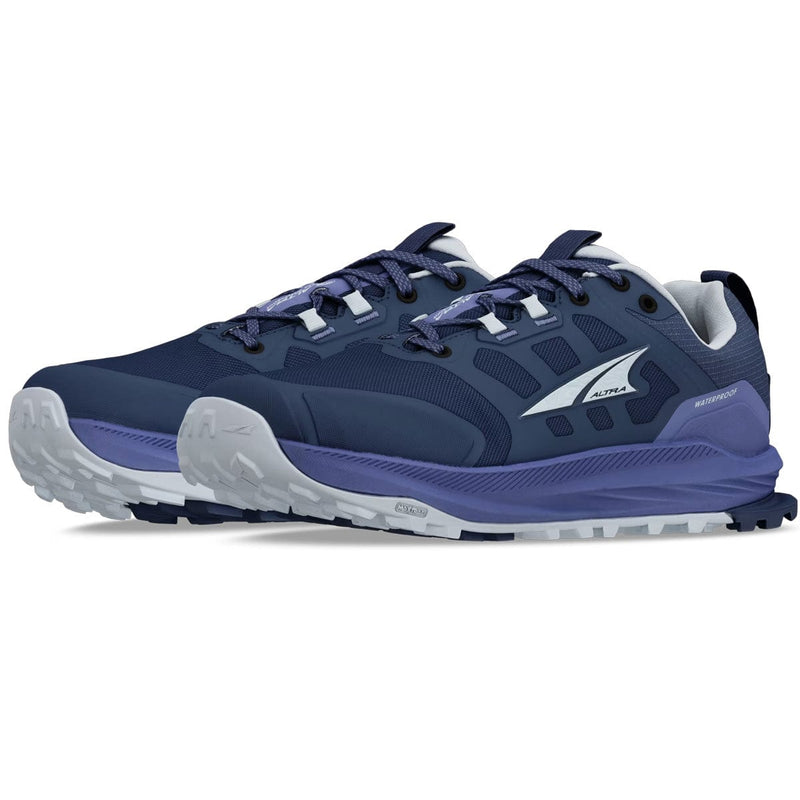 Load image into Gallery viewer, Navy and gray running shoes with a visible brand logo on a white background
