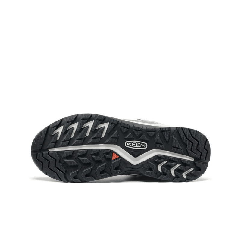 Load image into Gallery viewer, Black and gray shoe sole with Keen logo on a white background

