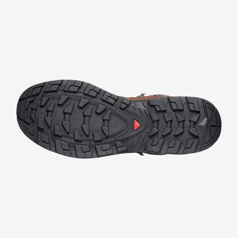 Load image into Gallery viewer, Close-up of a black hiking boot sole on a white background
