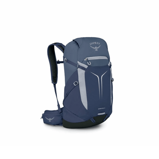 Blue Osprey backpack on a white background