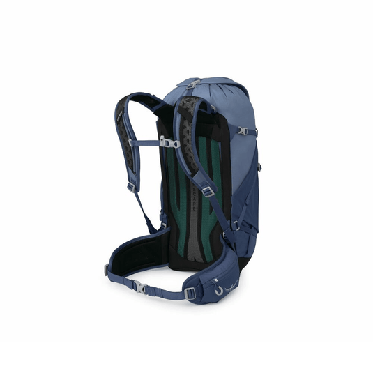 Blue backpack on a white background