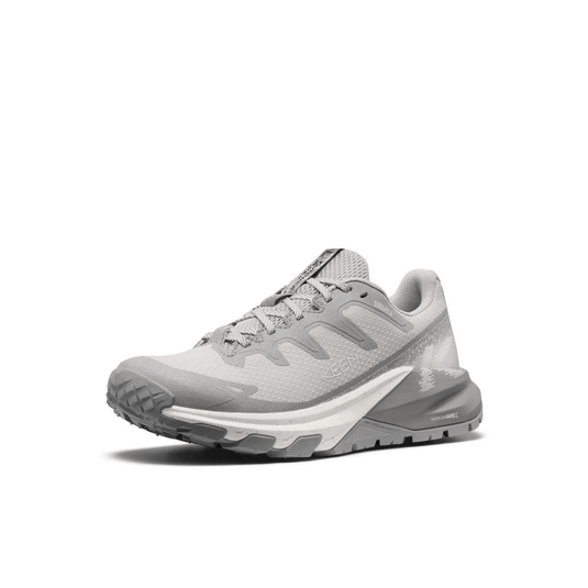 Gray athletic shoe on a white background