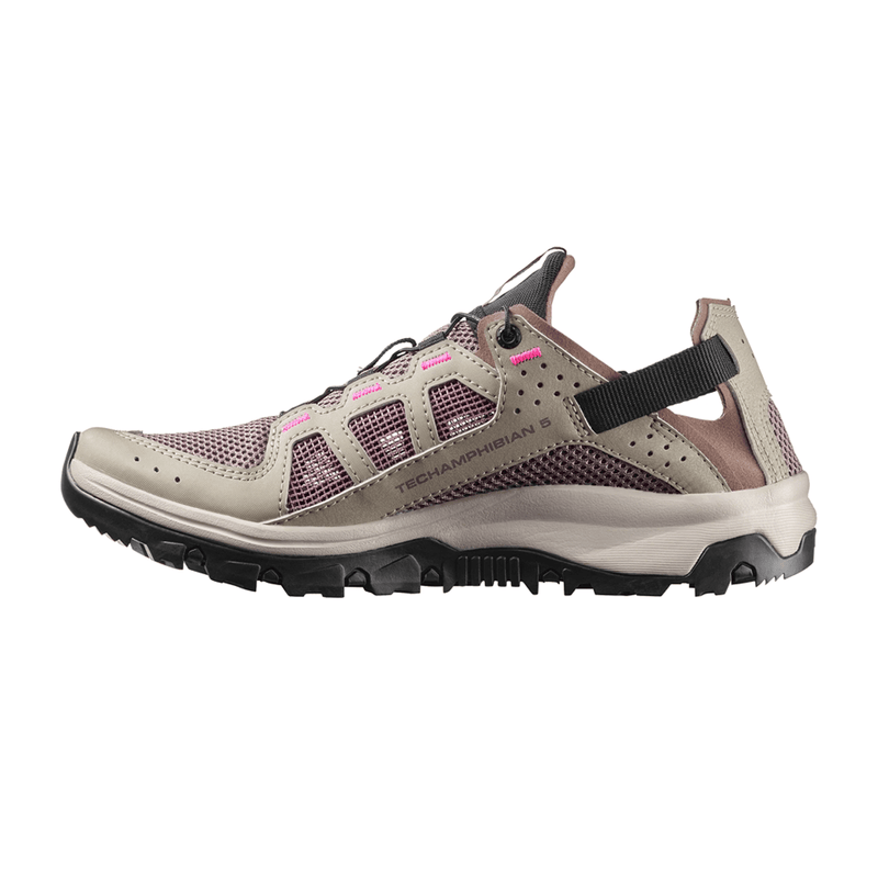 Load image into Gallery viewer, Hiking shoe with mesh design and black sole on a white background
