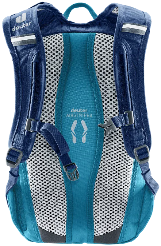 Load image into Gallery viewer, Blue and teal backpack with visible brand logo on a white background
