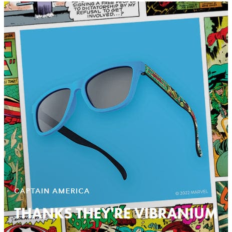 Load image into Gallery viewer, goodr Marvel The Avengers OG Sunglasses - Thanks, They're Vibranium
