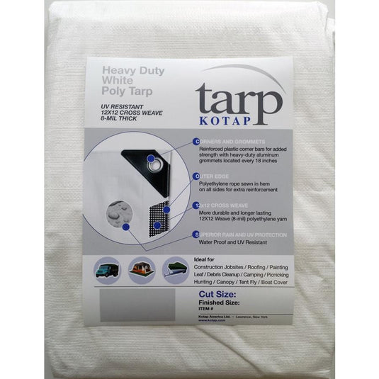 Kotap Premium Heavy-duty White Tarp (12x12 Weave)